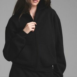 Womens Skims Cotton Fleece Classic Zip Up Hoodie